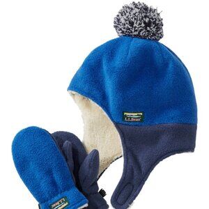 NWT Llbean Classic Fleece Hat and Mitten Set (2-4T)